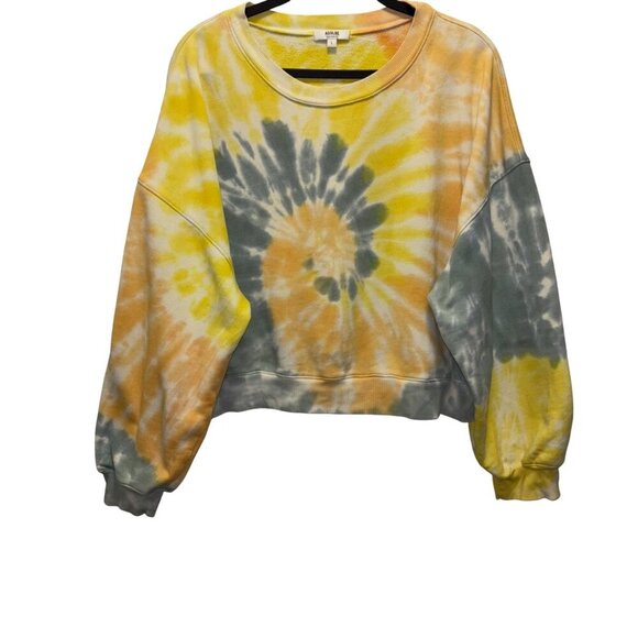 Agolde Womens Tie-Dye Balloon Sleeve Sweatshirt Size L - Picture 1 of 8